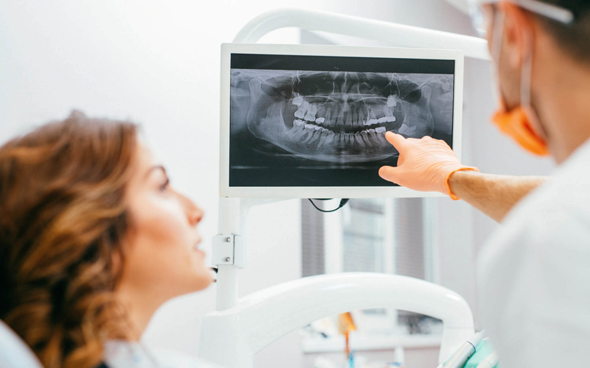 Dental x-ray with patient and dentist - Boley Braces